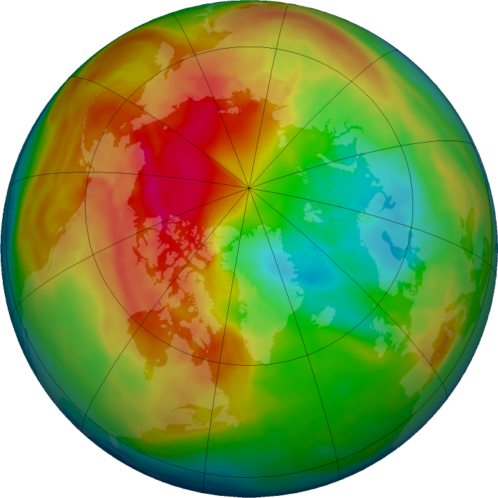 Arctic ozone map for 06 March 2016